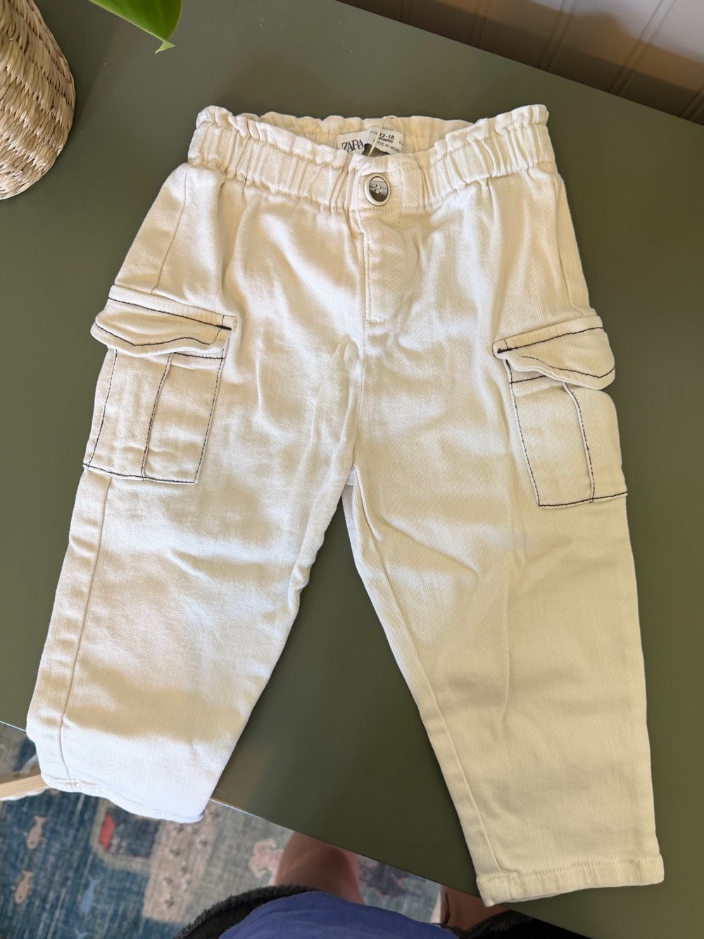 Zara Kids Cream Cargo Pants